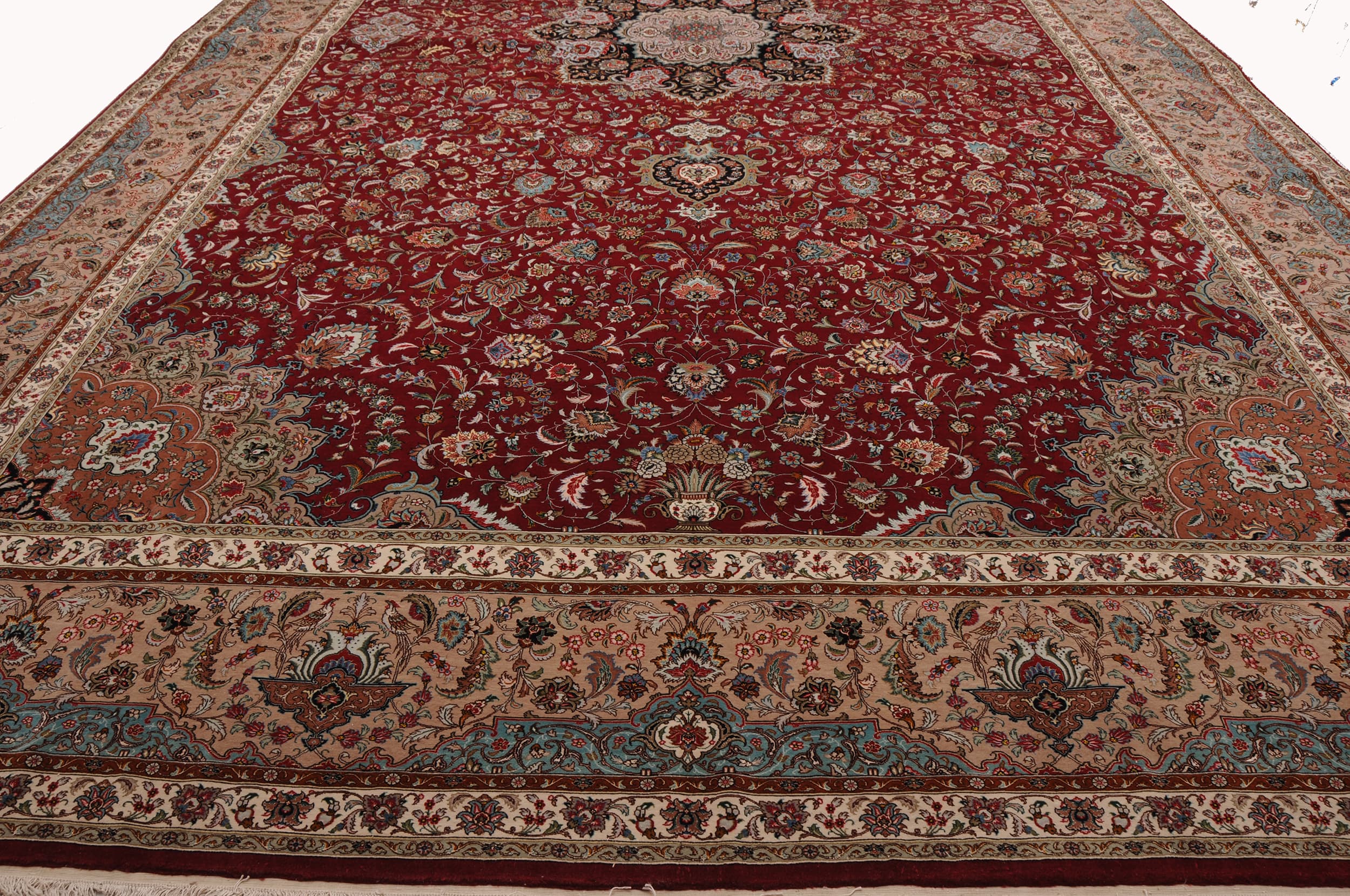 12’10” x 21’3″Tabriz Wool and Silk Authentic Persian Rug - thumbnail 8