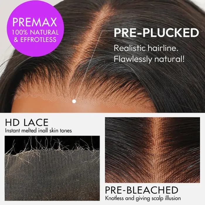 Toffee Brown Bone Straight Bob Wig 6×5 Pre-cut Lace Glueless Straight Bob Wig 180% Density - thumbnail 10