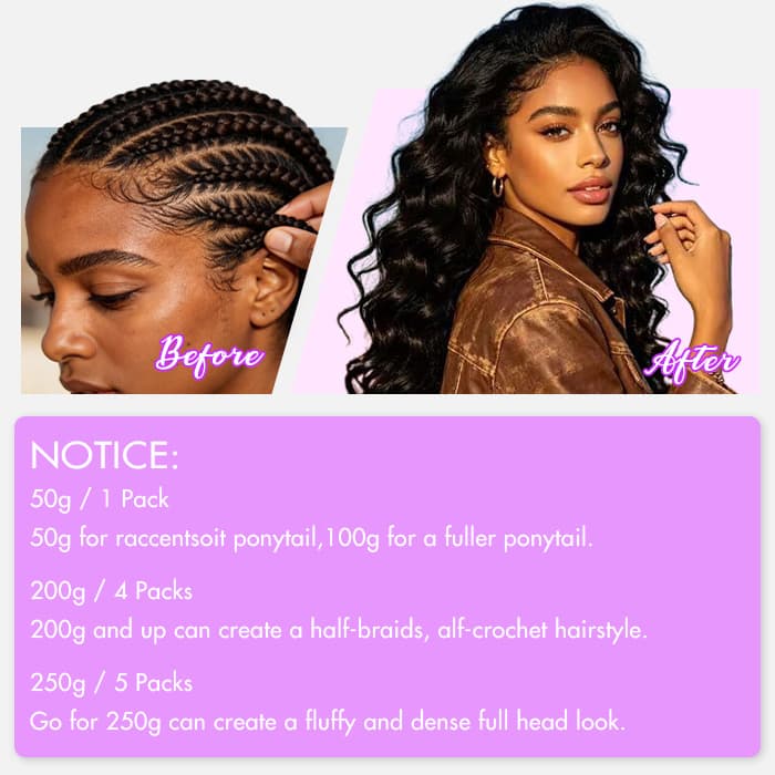Feather Crochet Human Hair Extensions Loose Deep Wave Pre-Separated Reusable Miracle Knots Boho Braiding Hair - thumbnail 7