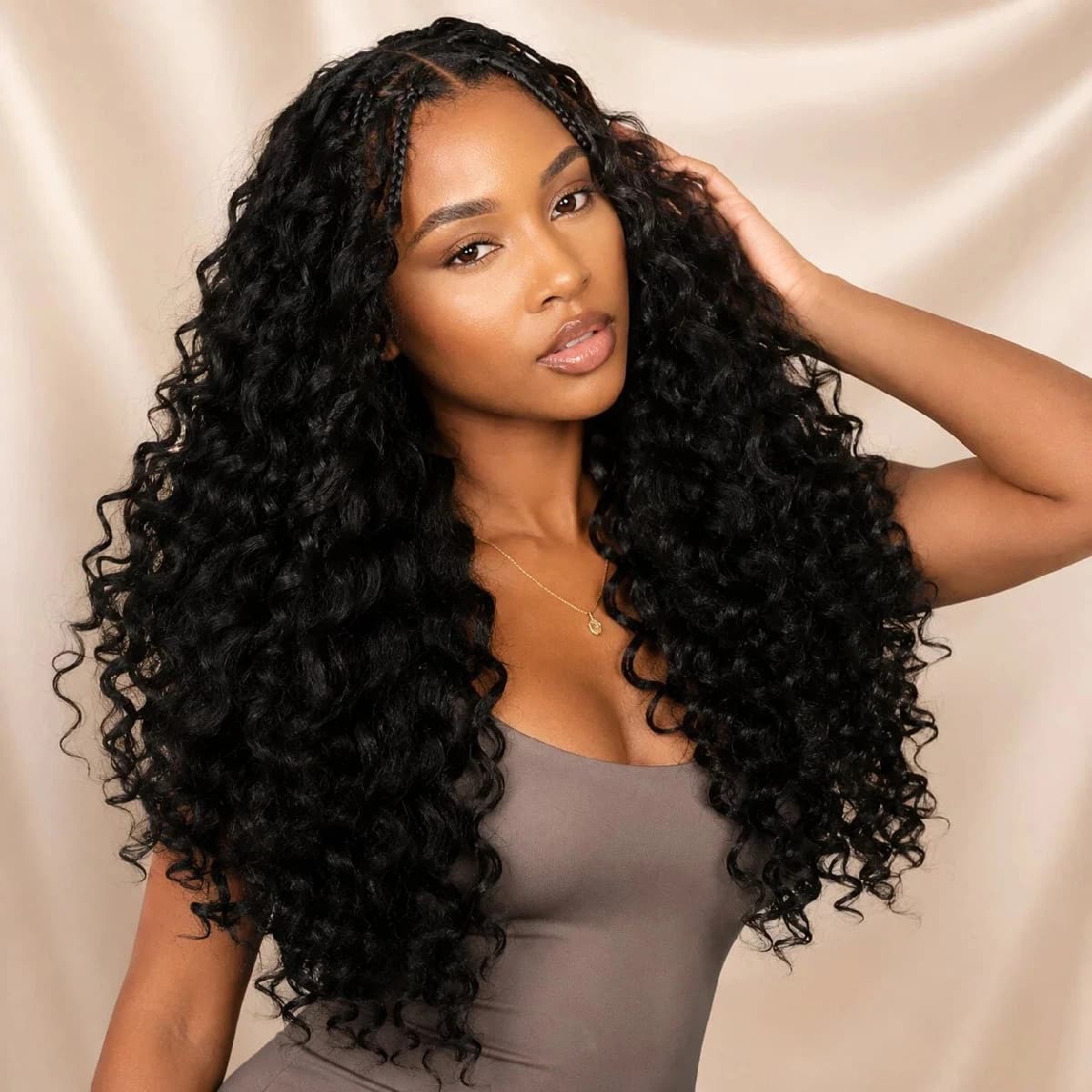 Feather Crochet Human Hair Extensions Loose Deep Wave Pre-Separated Reusable Miracle Knots Boho Braiding Hair - thumbnail 2
