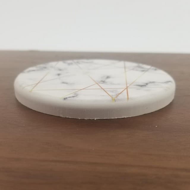 Absorbent Coasters For Drinks, Round, Geometric Lines Pattern - thumbnail 3