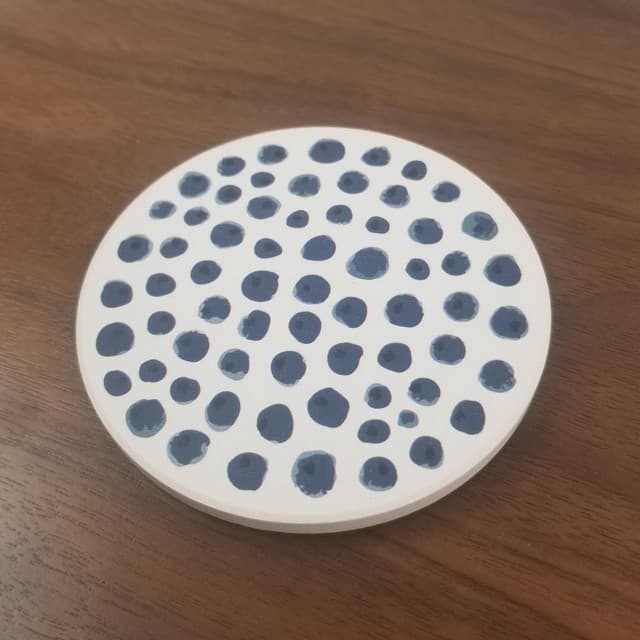 Absorbent Coasters For Drinks, Round, Dot Pattern - thumbnail 2