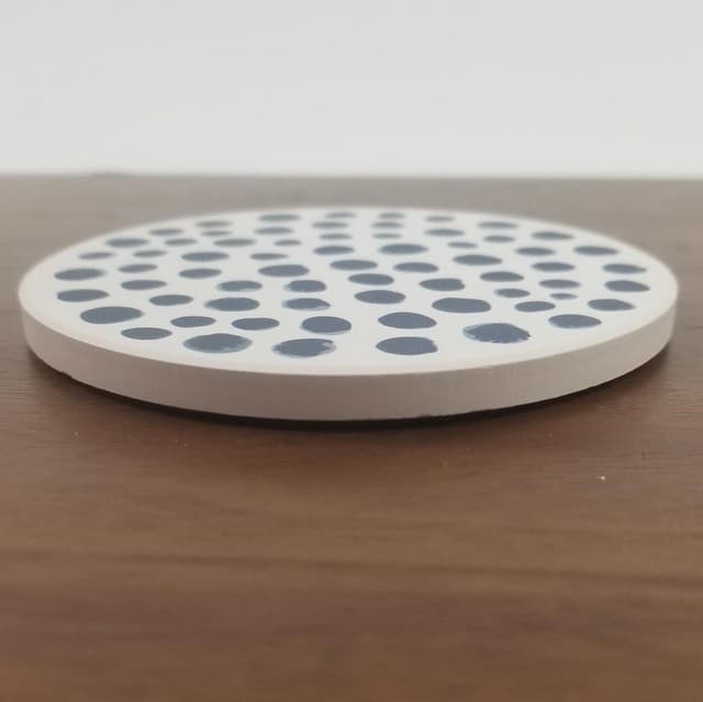 Absorbent Coasters For Drinks, Round, Dot Pattern - thumbnail 3