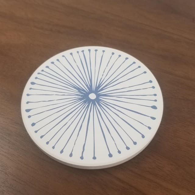 Absorbent Coasters For Drinks, Round, Lines Pattern - thumbnail 2