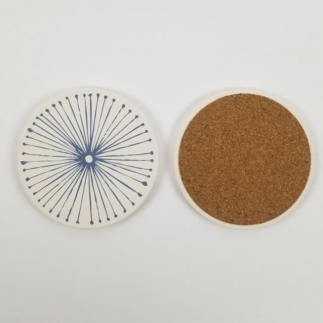 Absorbent Coasters For Drinks, Round, Lines Pattern - thumbnail 4