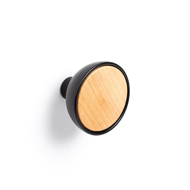 Black + Wood 1 49/64 inches Diameter Knob - thumbnail 3