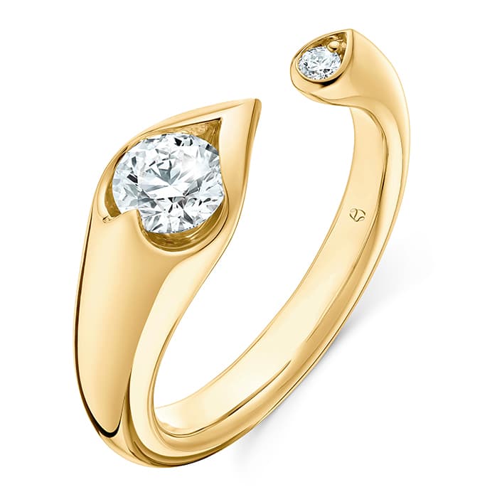 Hearts On Fire Lu Open Droplet Ring in 18K Yellow Gold