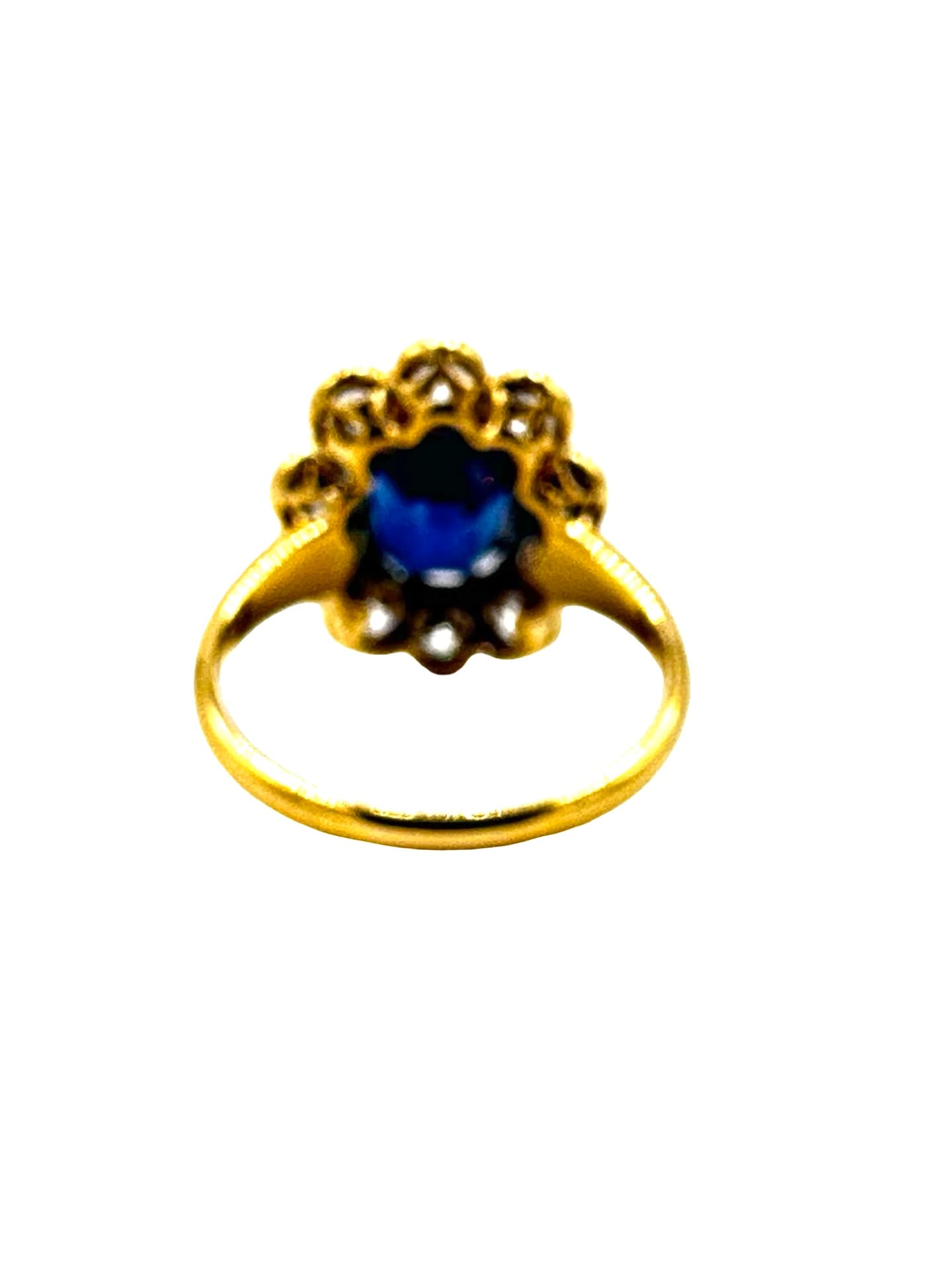 2.84 Carat Natural Cushion Sapphire and Diamond Gold Cocktail Ring - thumbnail 5