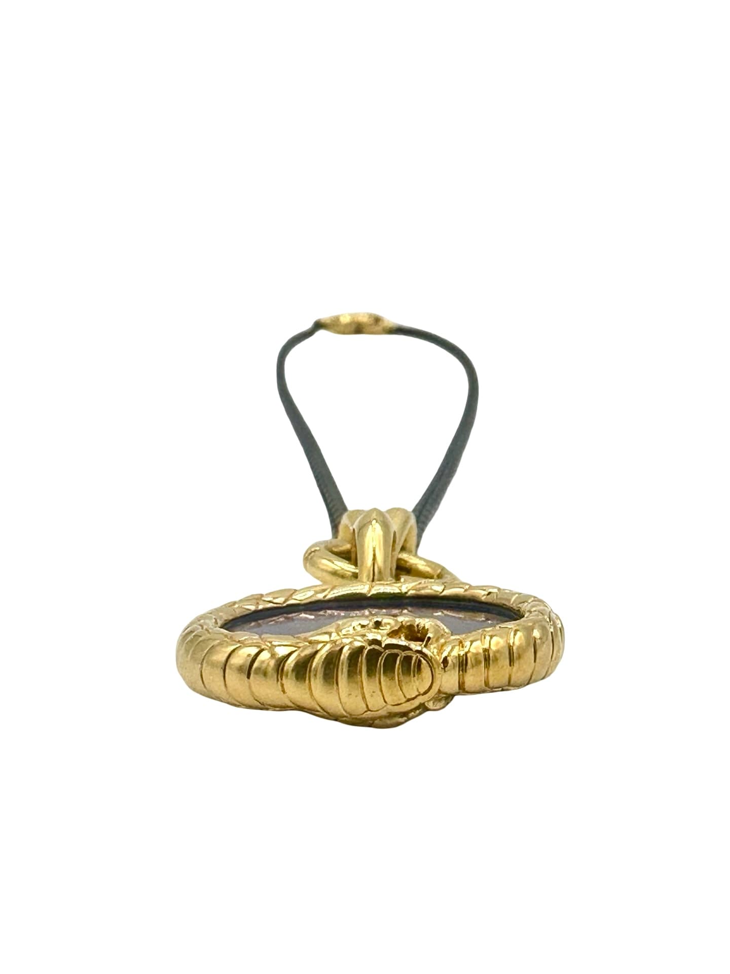 David Yurman Cairo Ouroboros Amulet 18K Yellow Gold w/ Lapis and Ruby w/ Chain - thumbnail 4