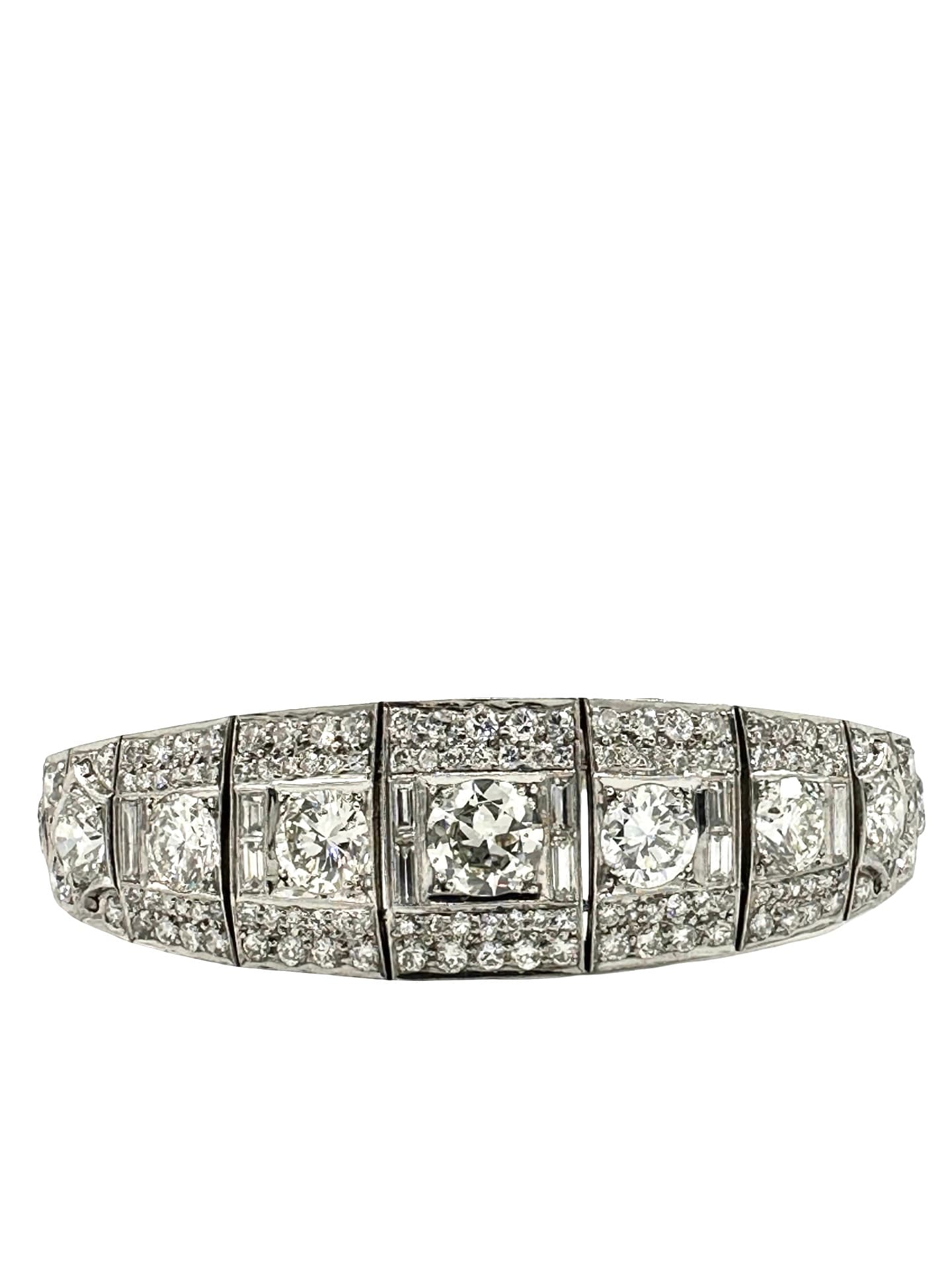 16.60 Carats Art Deco Diamond Platinum Bracelet - thumbnail 2