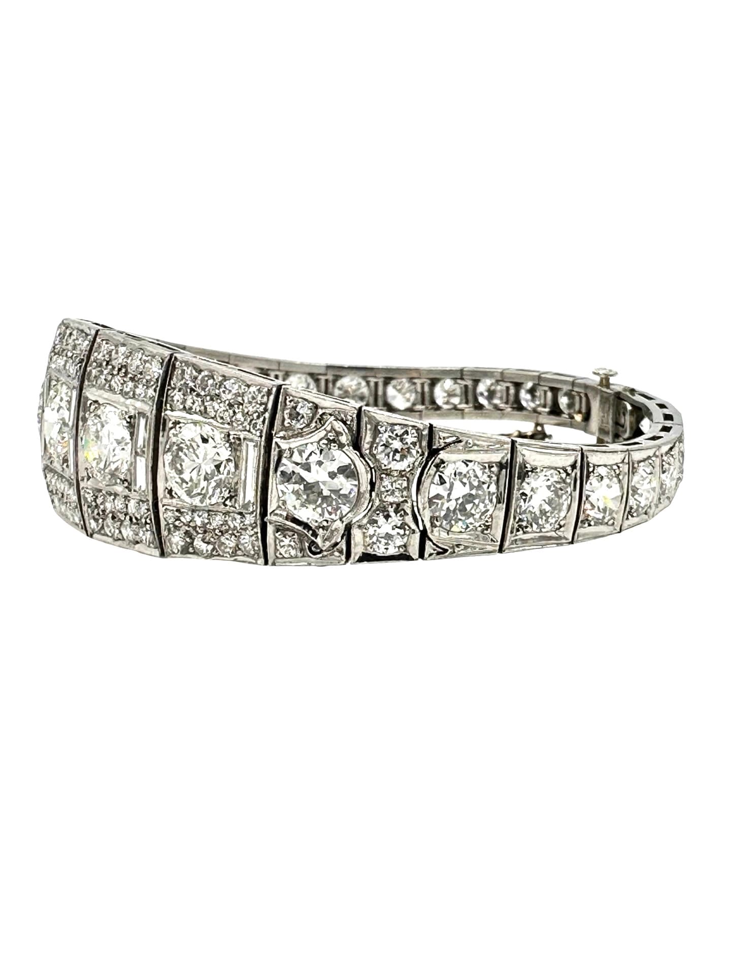 16.60 Carats Art Deco Diamond Platinum Bracelet - thumbnail 6