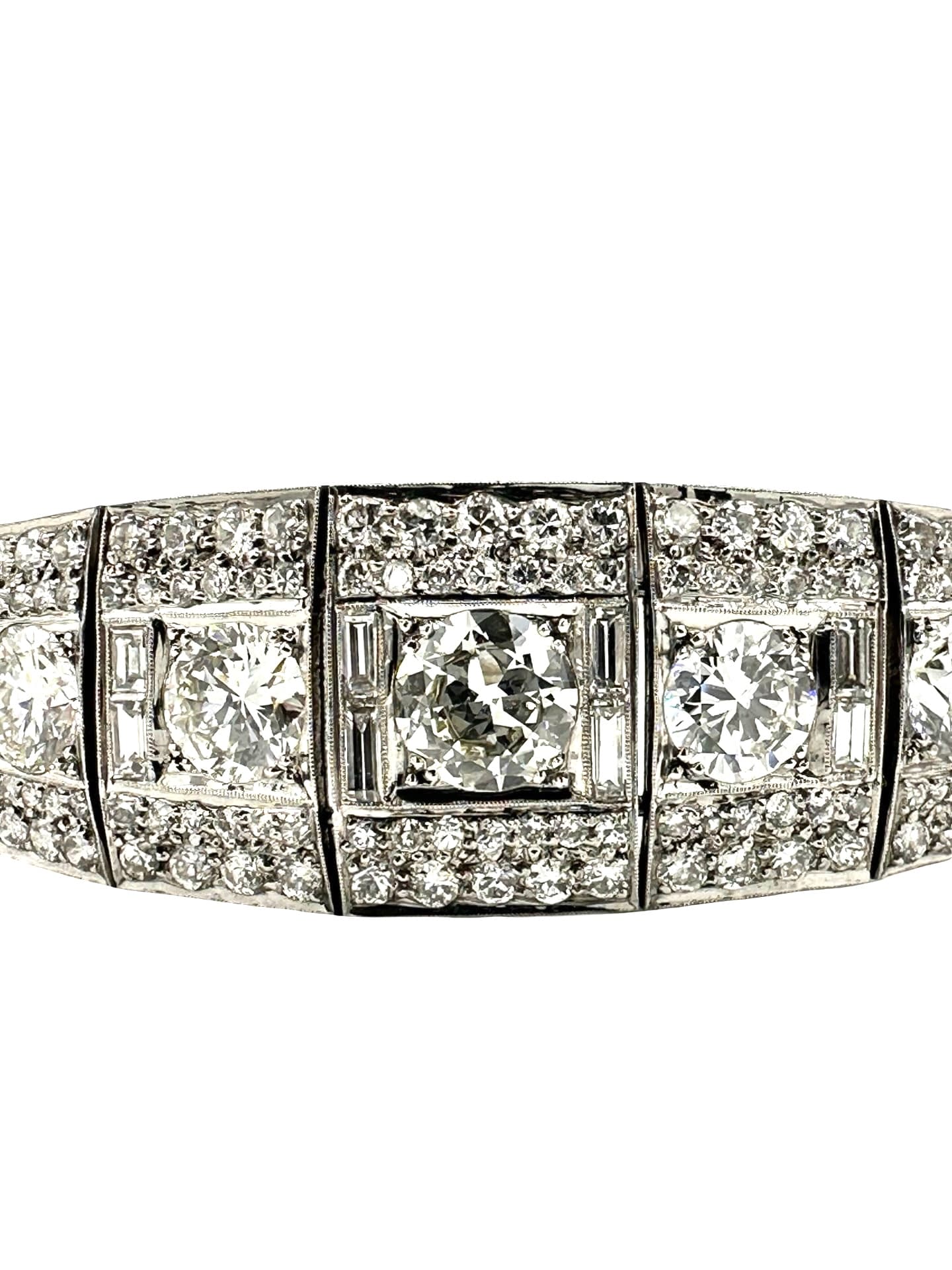 16.60 Carats Art Deco Diamond Platinum Bracelet - thumbnail 4