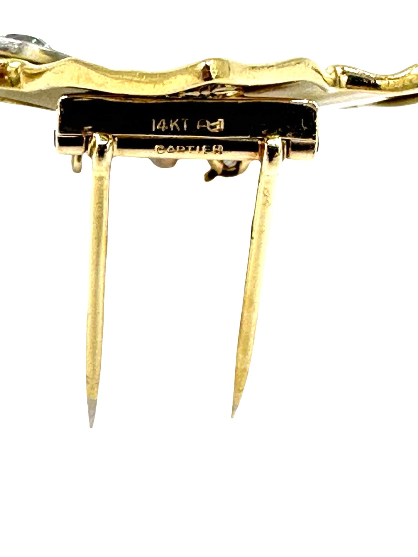 1.43 Carats Diamond Cartier Platinum and 18K Gold Leaf Brooch - thumbnail 7