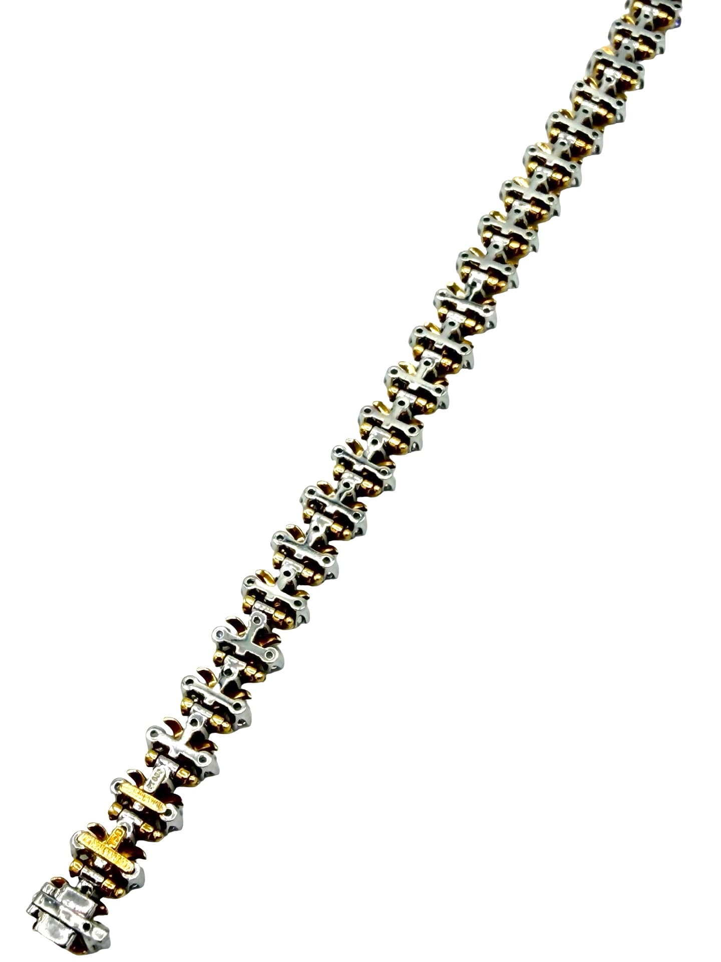 Tiffany & Co. Schlumberger Diamond Gold & Platinum X Bracelet - thumbnail 8