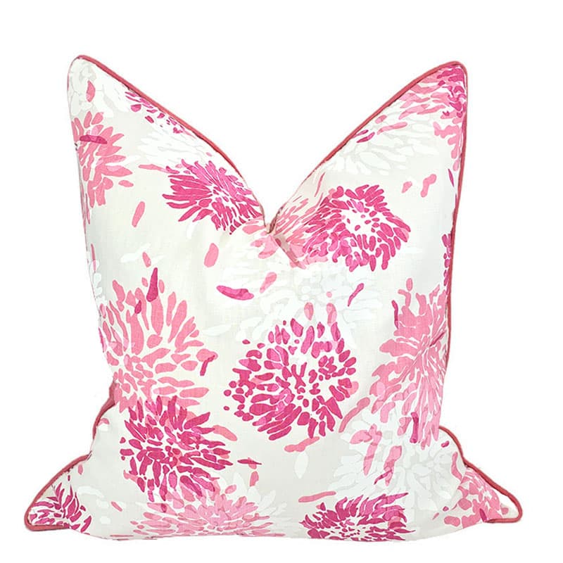 PALM BEACH COLLECTION CHRYSANTHEMUM PILLOW / LIPSTICK