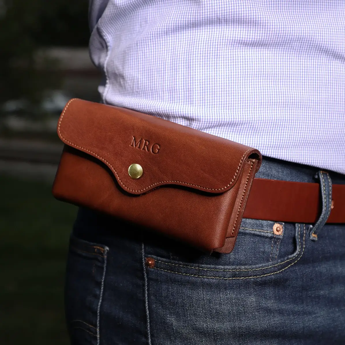 No. 48 XL Leather Phone Holster – Vintage Brown