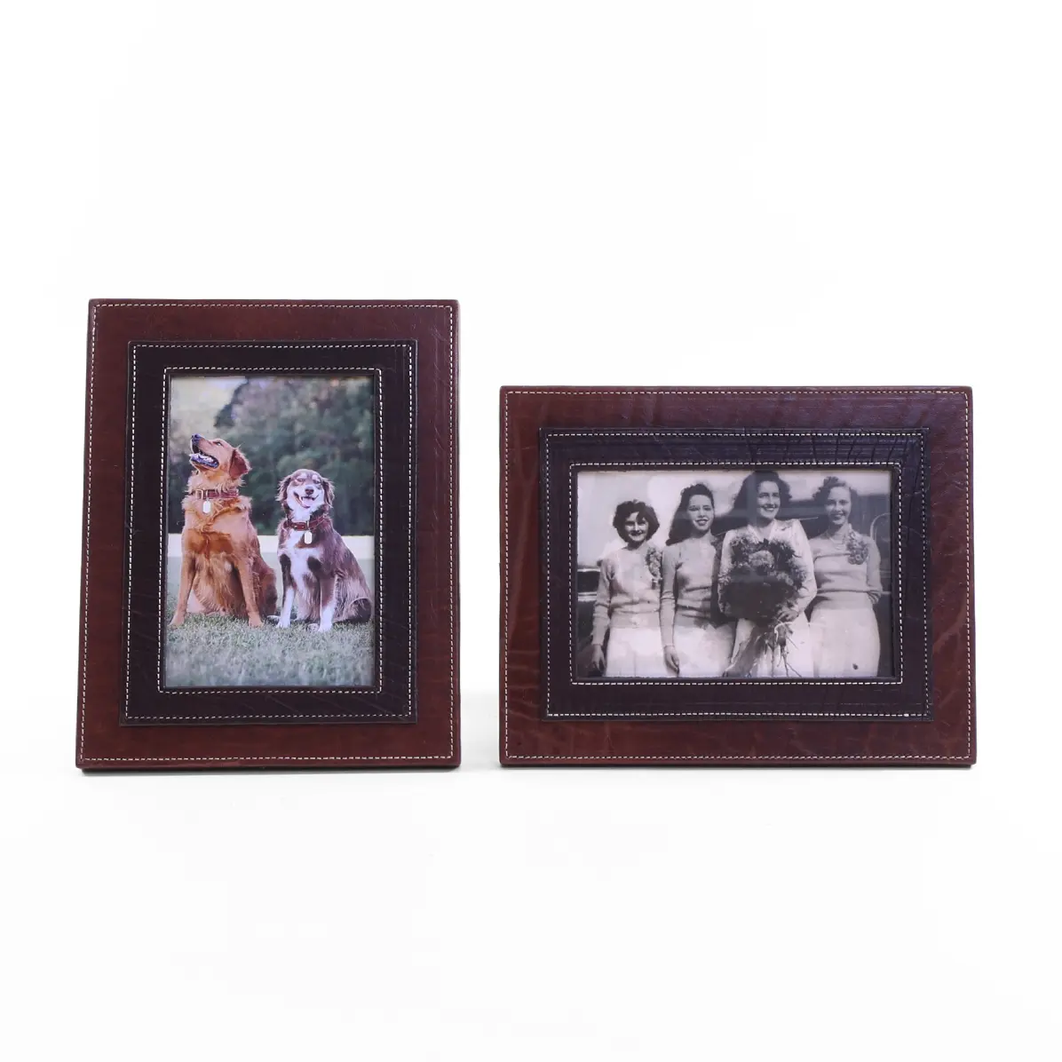No. 10 Full-Grain 5×7 American Steerhide & Buffalo Leather Picture Frame - thumbnail 2