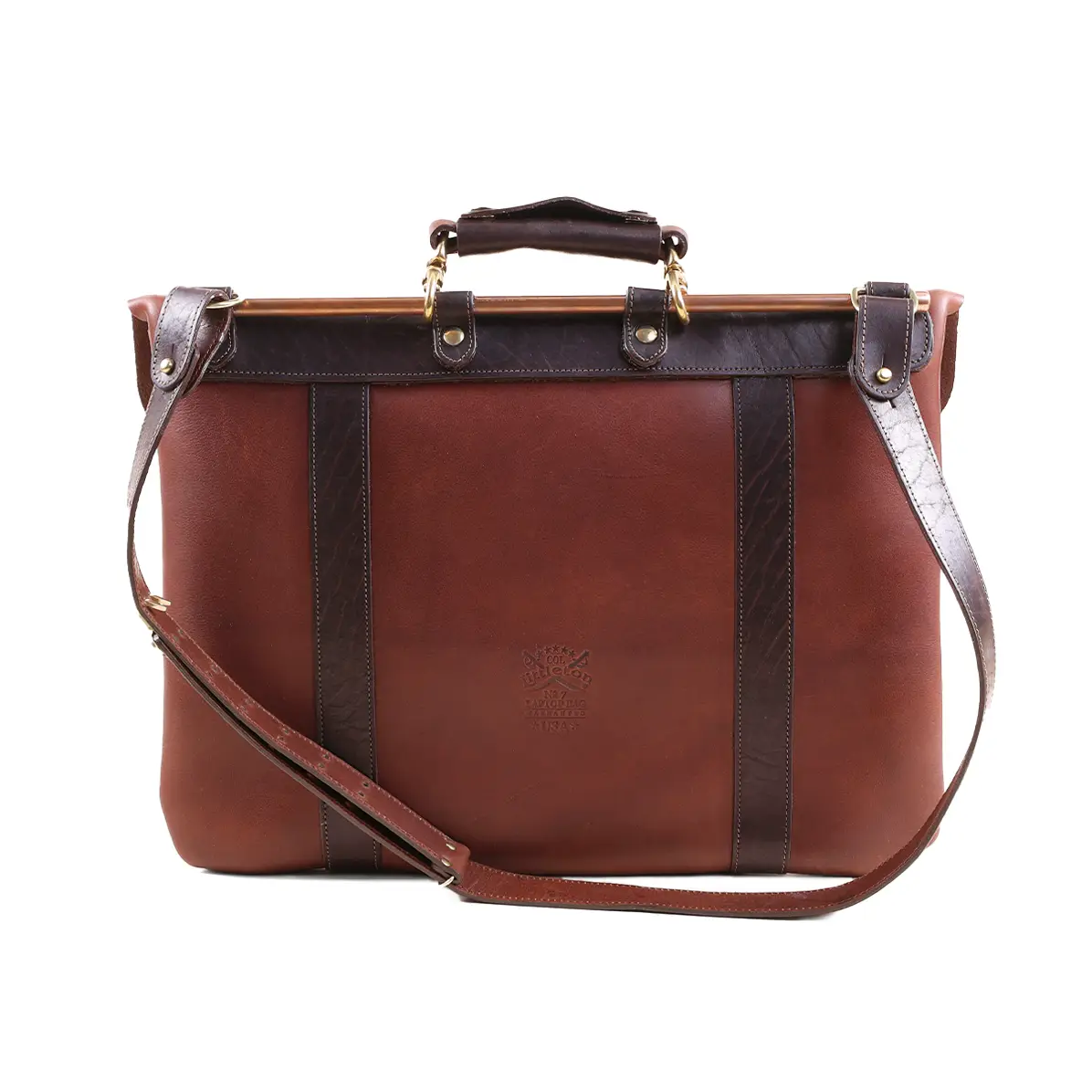 No. 7 Leather Laptop Briefcase – American Steerhide with American Buffalo Trim - thumbnail 3
