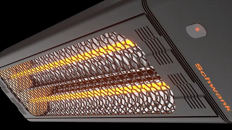 Schwank Ghost Series Marine Grade Black Electric Patio Heater - thumbnail 3