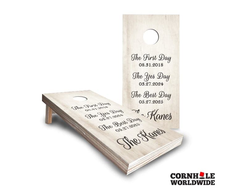 Our Love Story On Wood Cornhole Game
