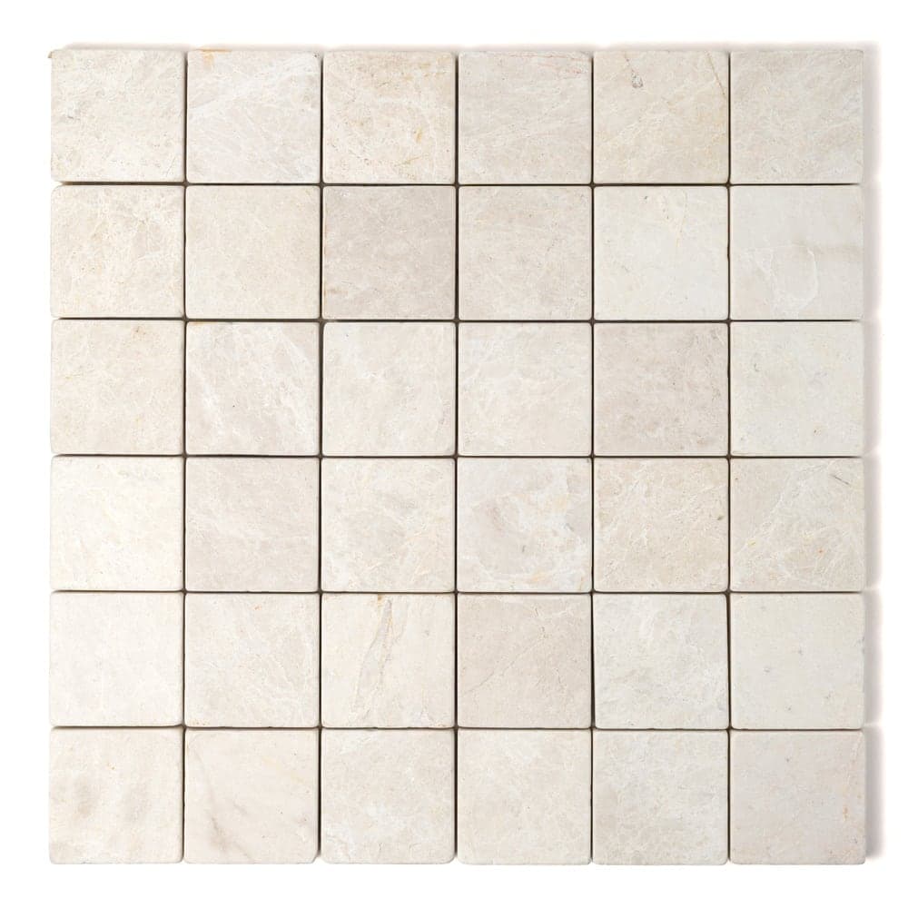 Vanilla Tumbled 2×2 Marble Mosaics 12×12