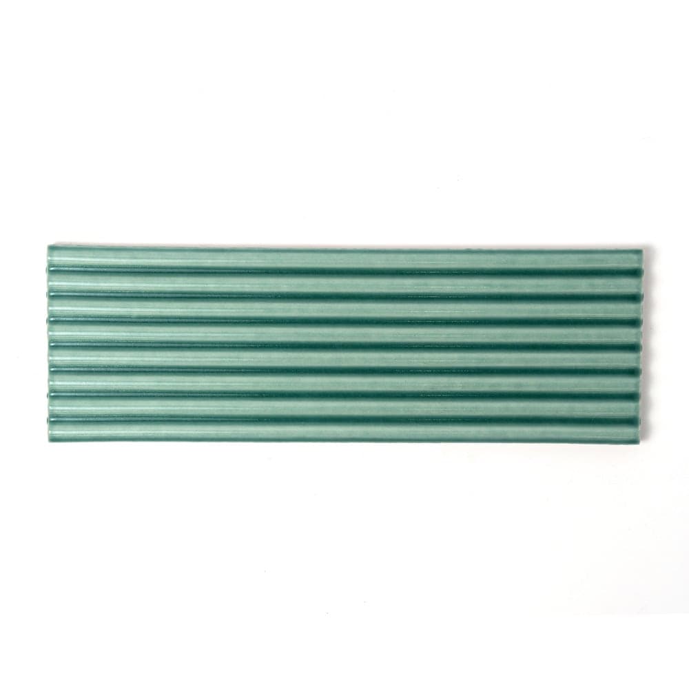 Sage Glossy Fluted Ceramic Tile 4×12