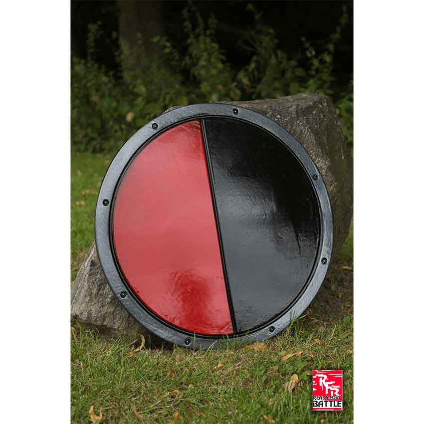Red and Black Ready For Battle Round LARP Shield - thumbnail 3