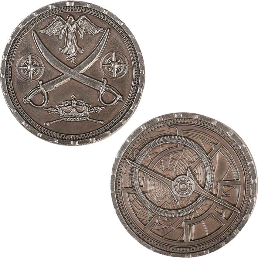 Set of 10 Silver Pirate LARP Coins - thumbnail 2
