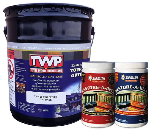 TWP Semi-Solid Stain 5 Gallon and Gemini Cleaner/Brightener Kit