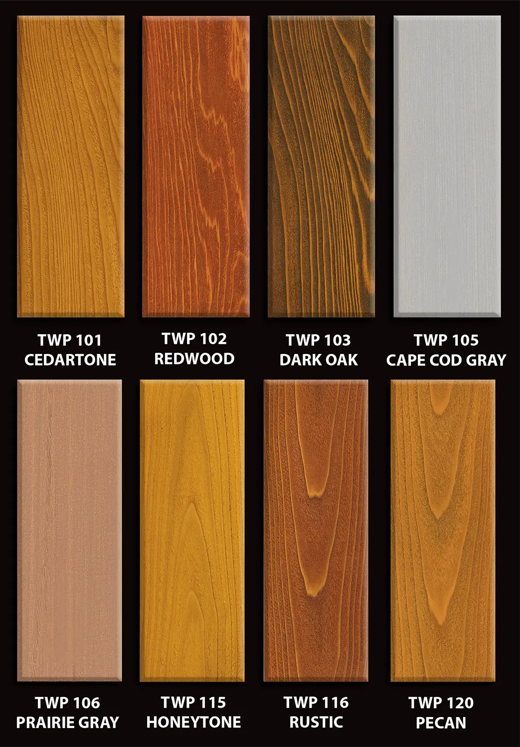 TWP 100 Series Stain Samples
