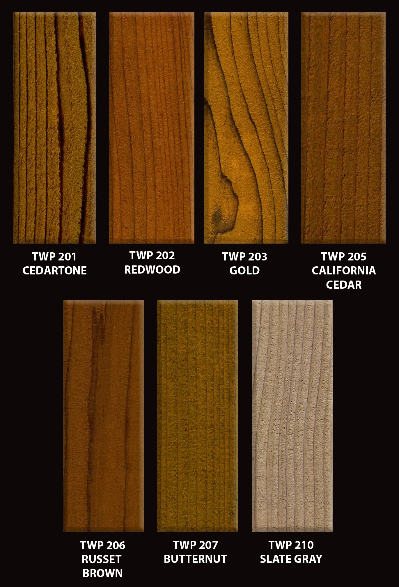 TWP 200 Series Stain Samples