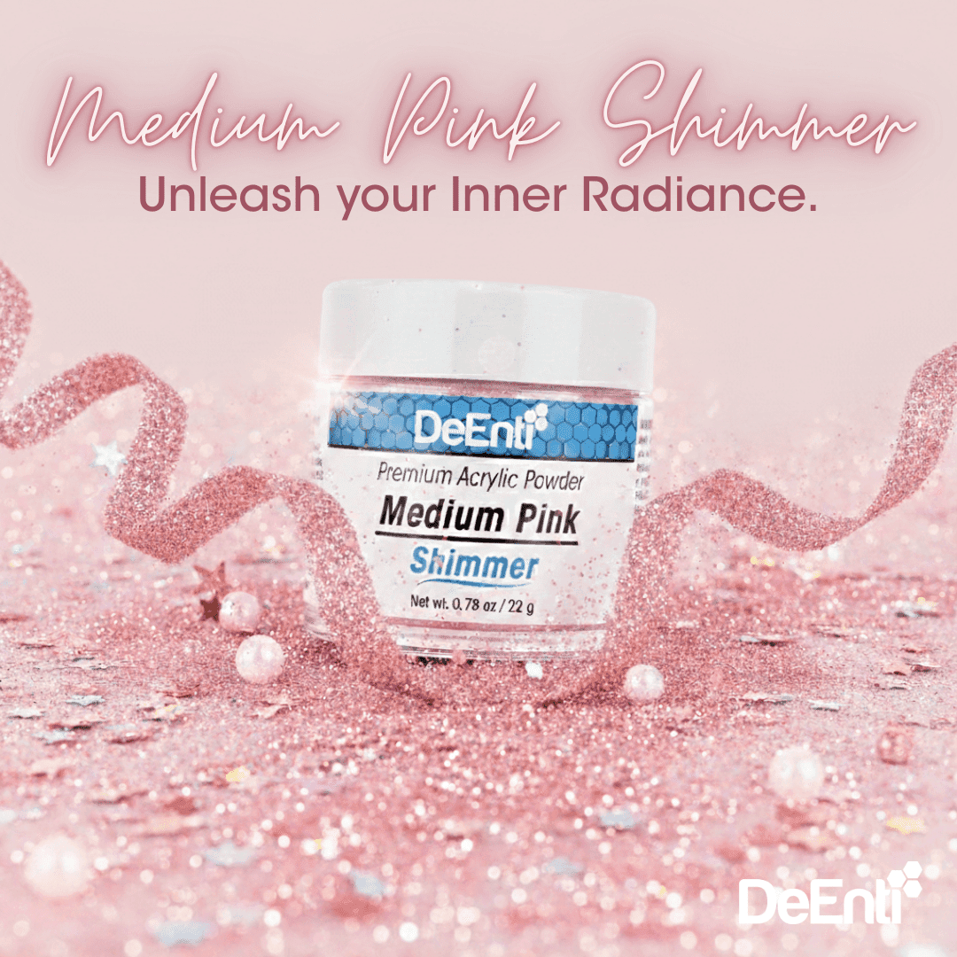 Medium Pink Shimmer Acrylic Powder – 4 oz - thumbnail 4