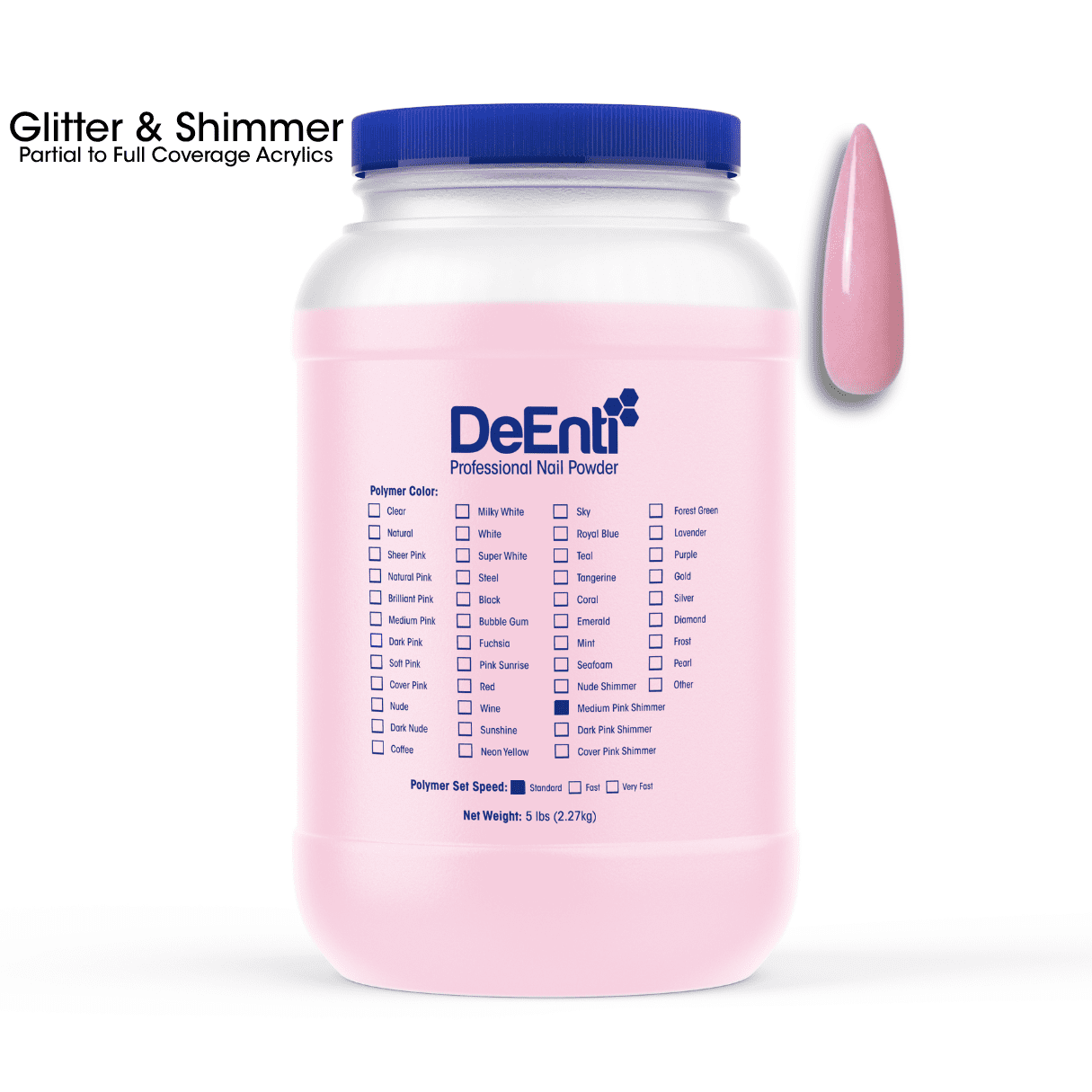Medium Pink Shimmer Acrylic Powder – LBS - thumbnail 3