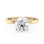 18K Yellow Gold Tulip Solitaire engagement ring With 2.01-Carat Oval Shape Natural Diamond