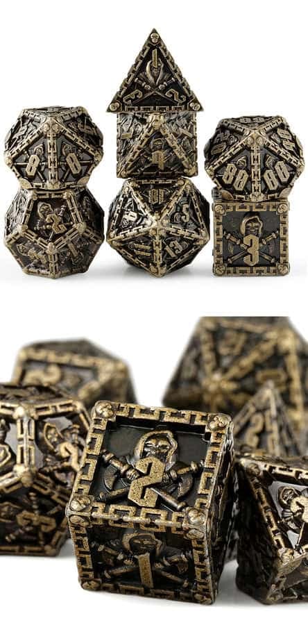 Metal & Enamel Dice Set (7pcs) (Reaper) [Bronze]
