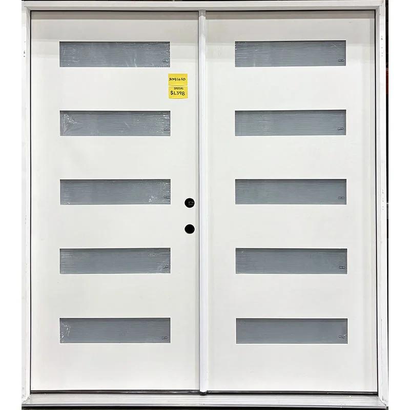 6/0 X 6/8 Modern 5-Lite Fiberglass Double Door LH