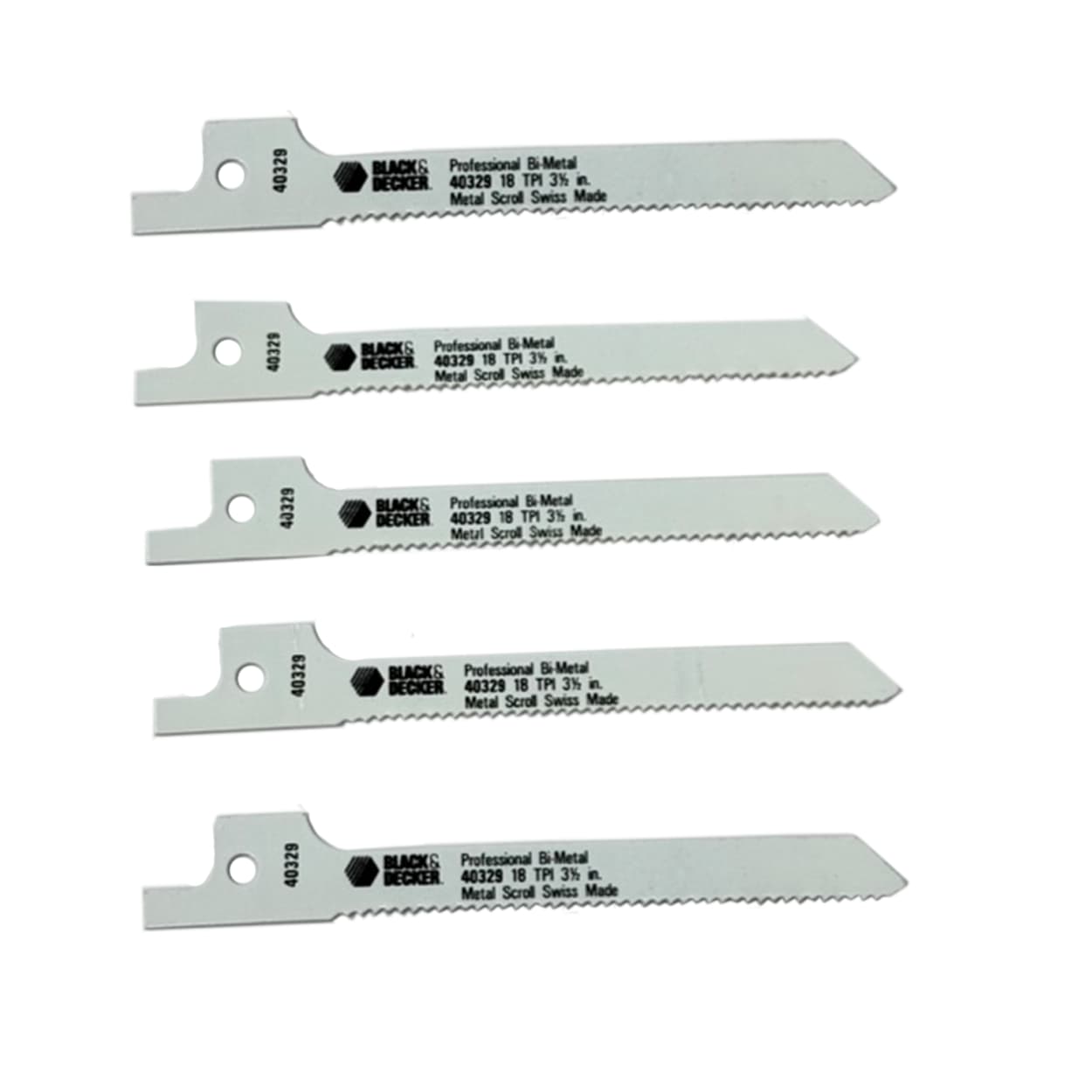 Black & Decker 5pc Bi-Metal Jigsaw Blades Swiss Made