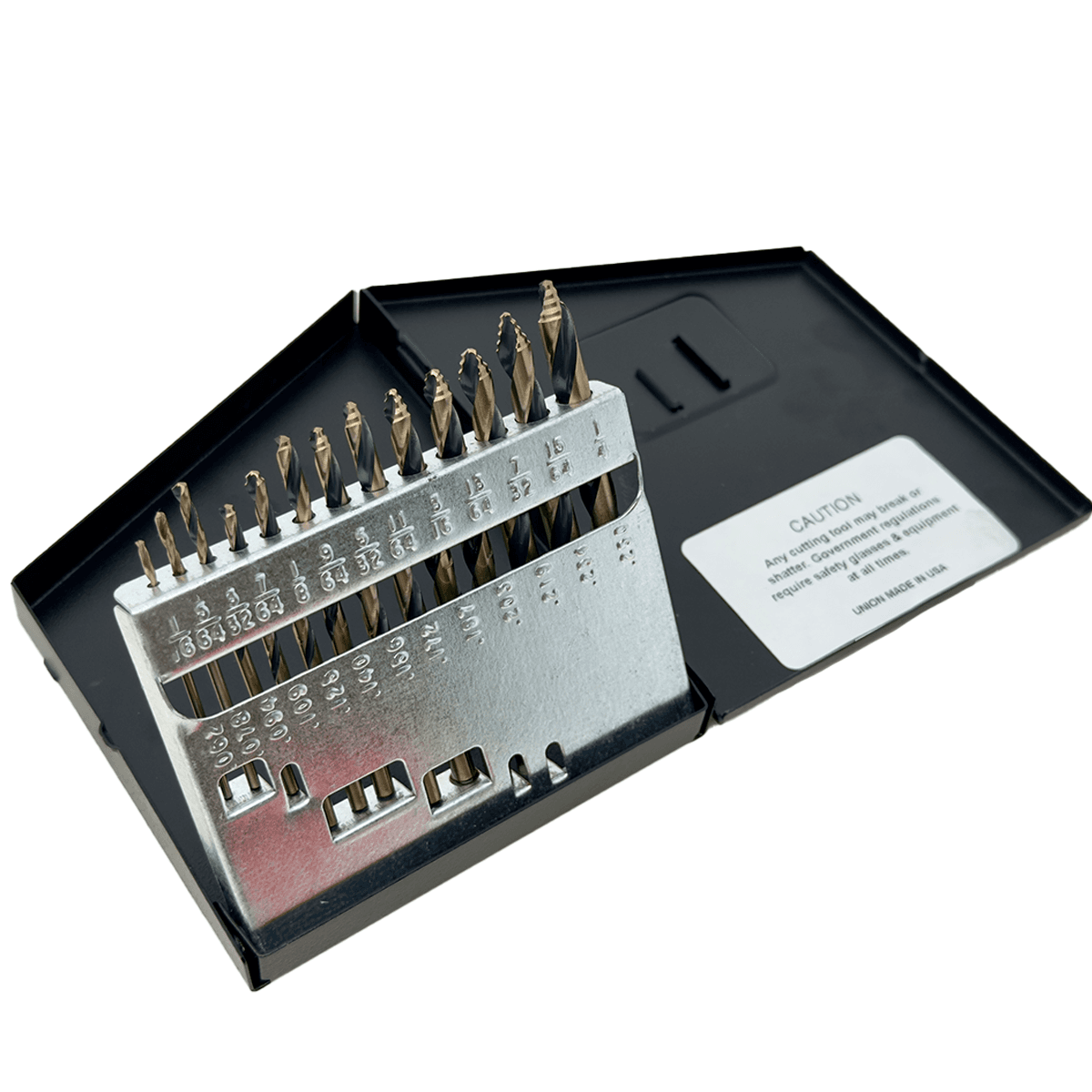 Trident Tipped Mechanic Length Drill Bit Set – 13pc Black & Gold