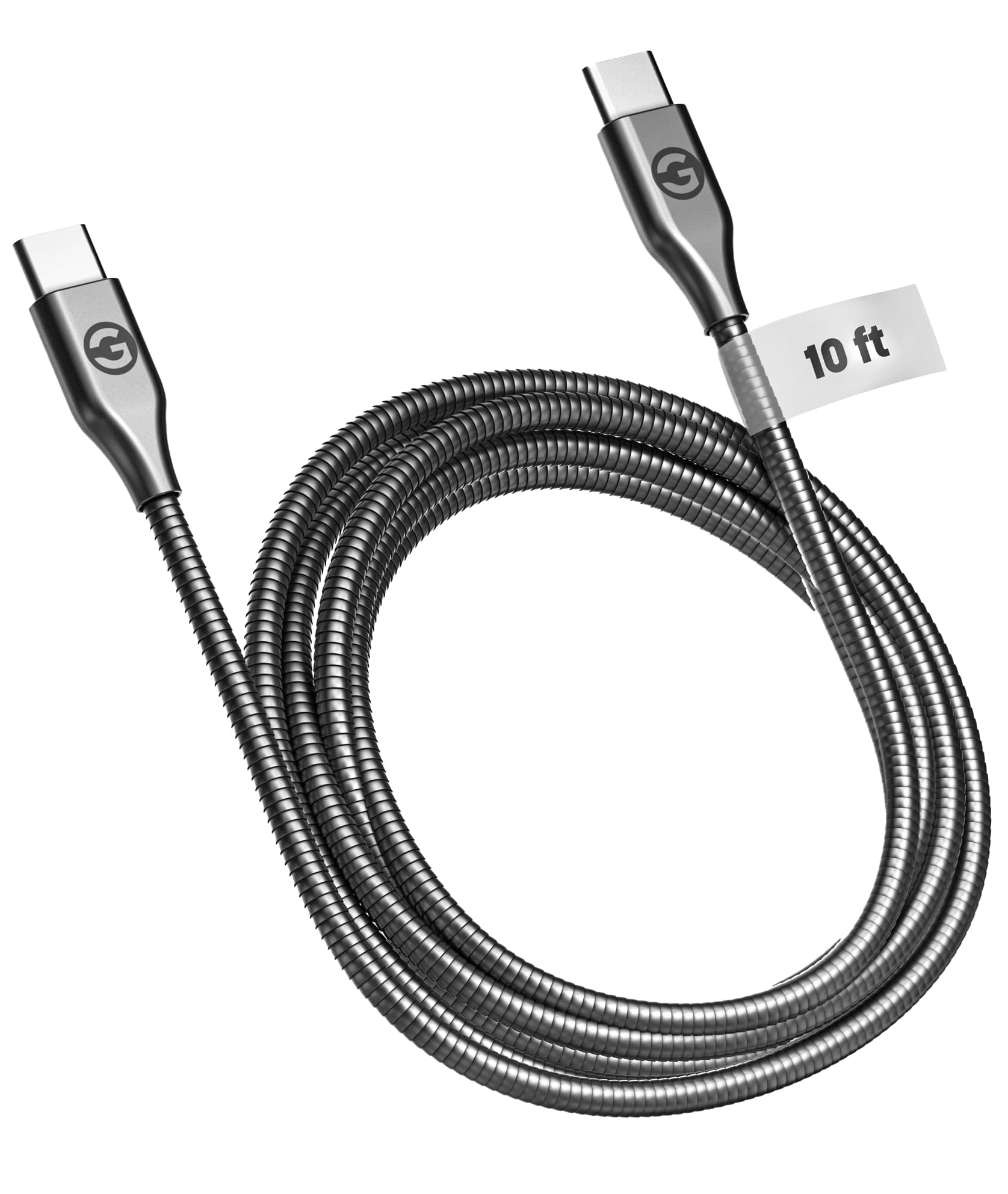 Galvanox Metal Braided USB-C to USB-C Charger Cable – 10 Foot