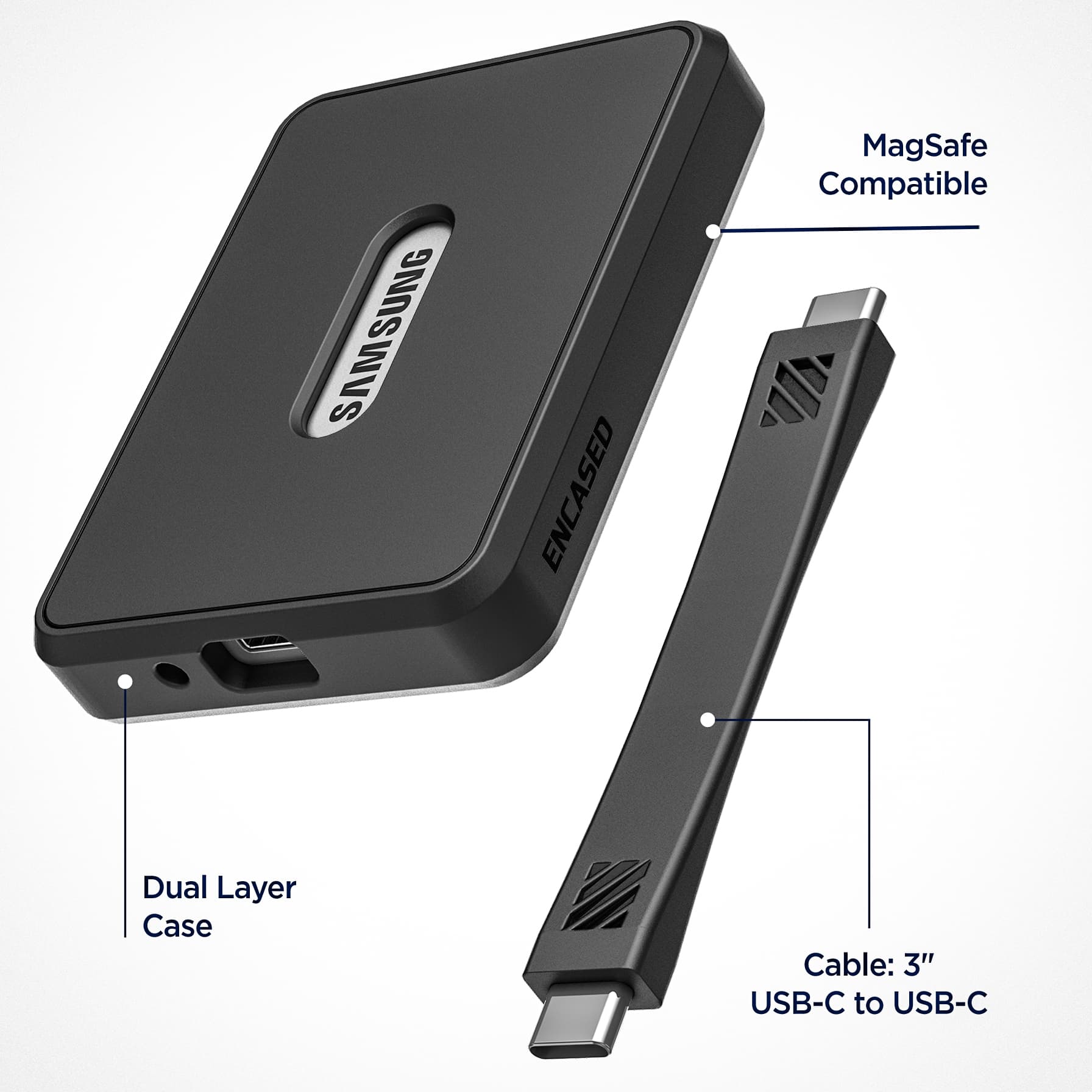Samsung T7 Portable SSD Case with High Speed (10Gbps) USB-C Data Transfer Cable - thumbnail 5
