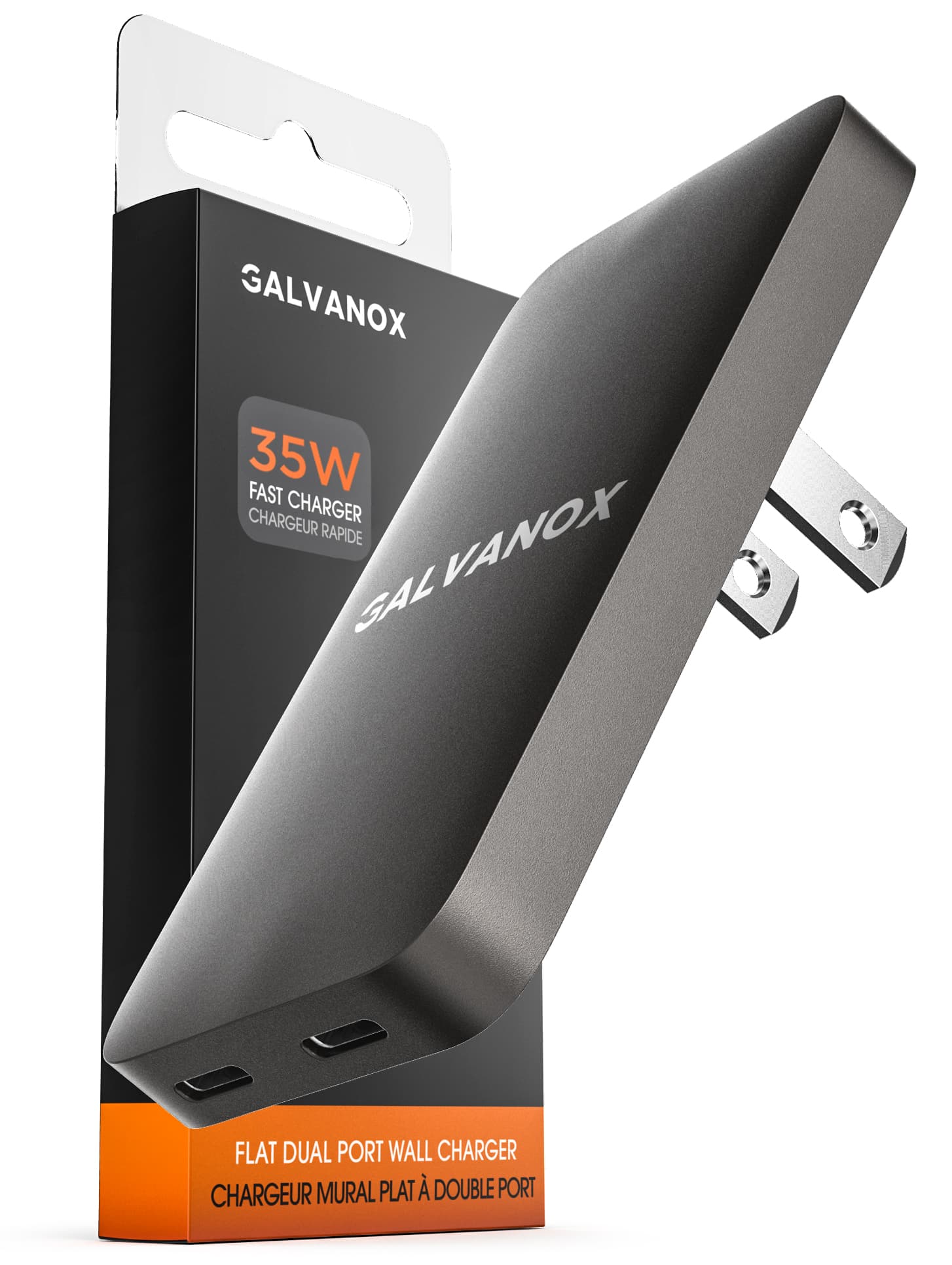 Galvanox Ultra Slim 35W Dual USB-C Wall Charger Gray