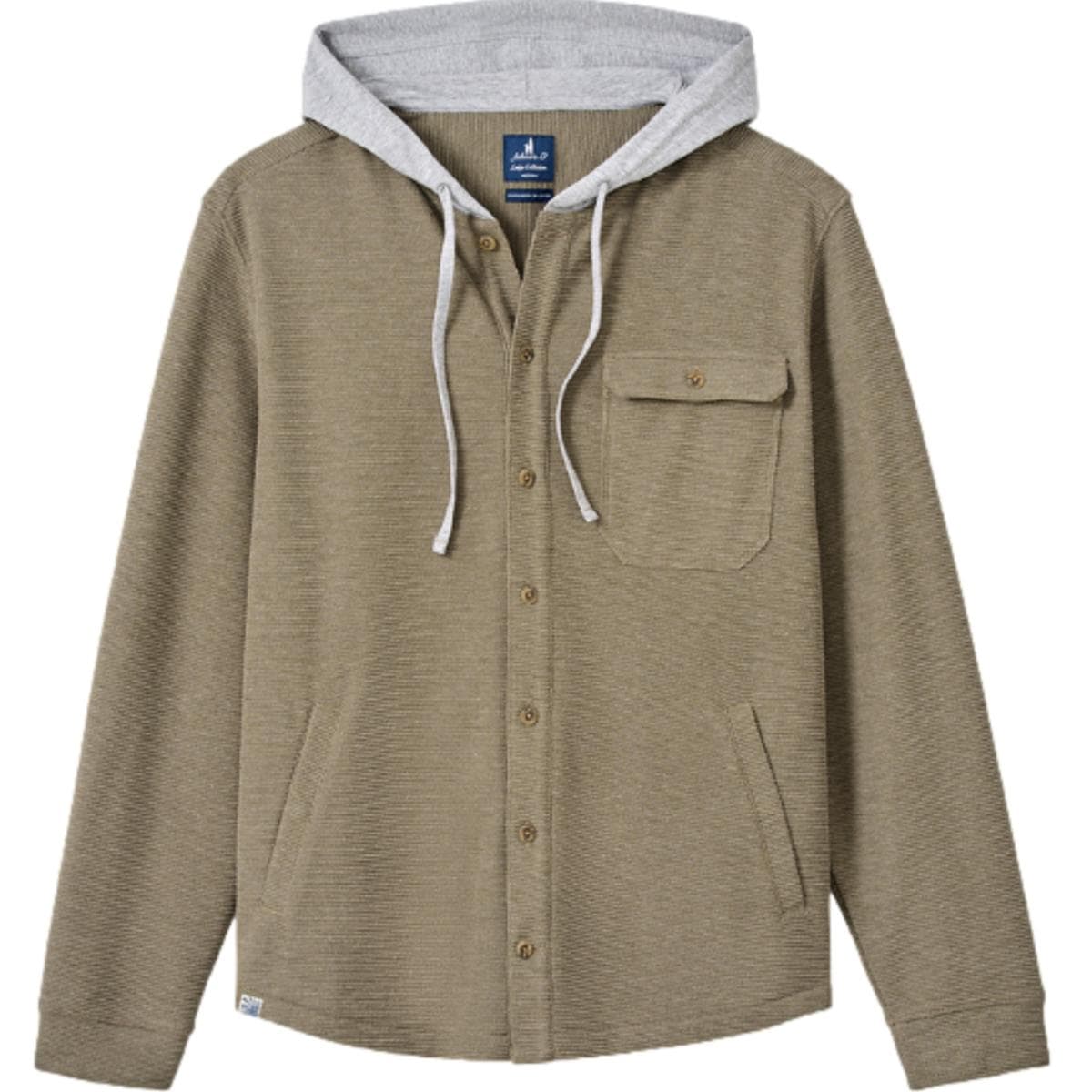 Jersey Hooded Shirt Jacket