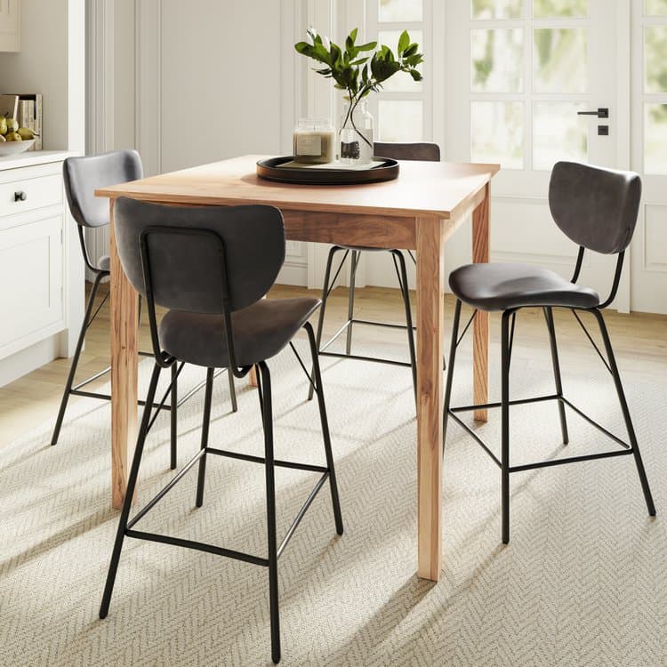 Owen Upholstered Counter Stool- Grey - thumbnail 3