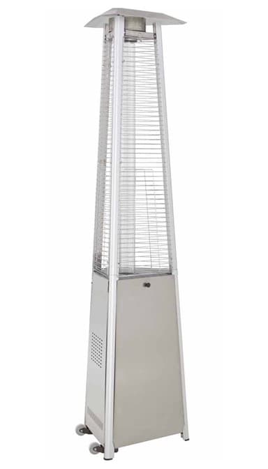 94″ Tall Commercial Triangle Glass Tube Portable Stainless Steel Liquid Propane Patio Heater