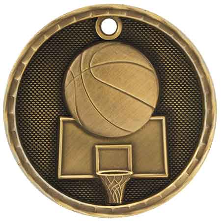 Basketball 3D Antique Medal