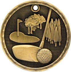 Golf 3D Antique Medal
