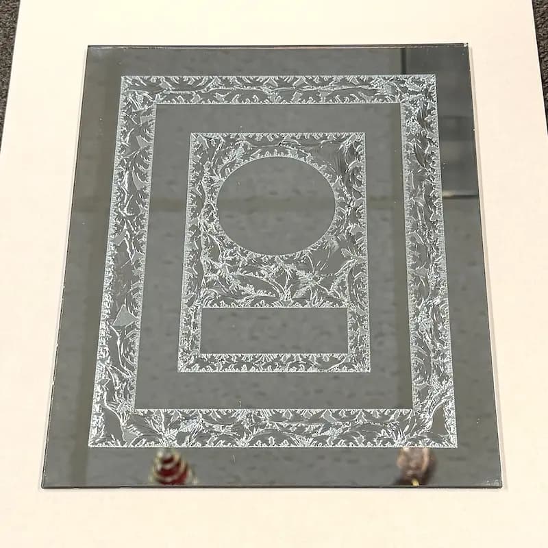 M8103 – Blue Mirror 8″ x 10″ Rectangle with Center Circle/Square