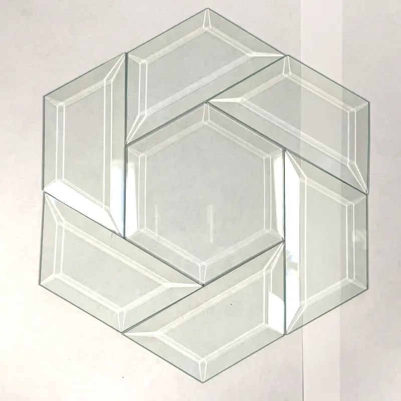 Clear Beveled Glass Cluster – Hexagon FR100 - thumbnail 3