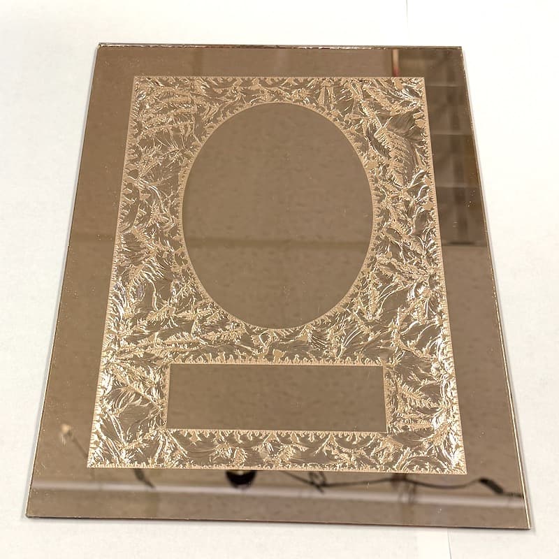 M9122 -Peach Mirror 9″ x 12″ Rectangle with Center Oval/Rectangle