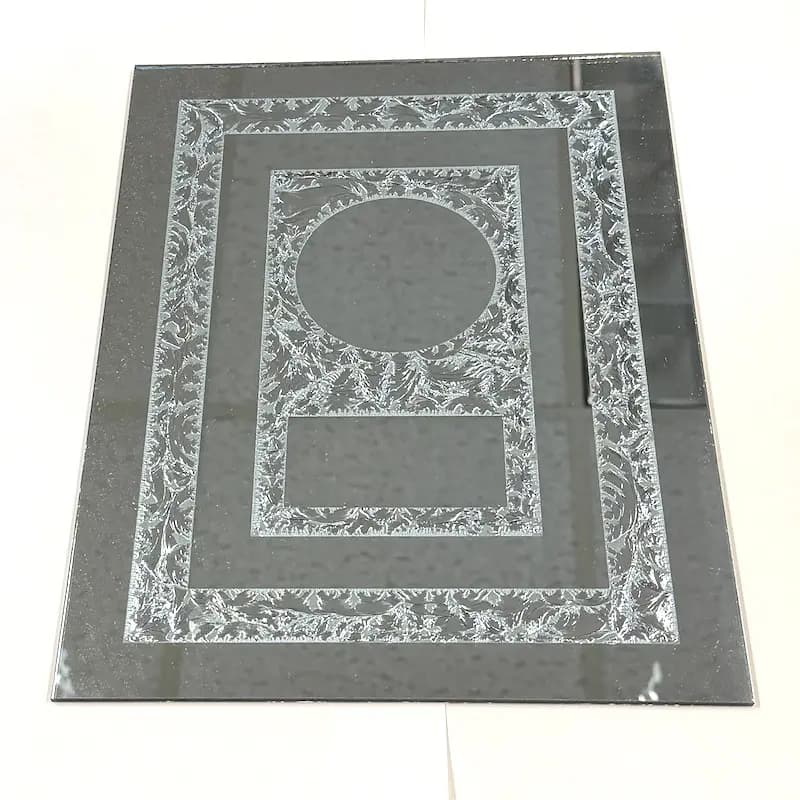 M9127 – Blue Mirror 9″ x 12″ Rectangle with Center Circle/Rectangle